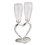 Custom Silver Plated Heart Stand Goblet Glass Pair, Price/piece