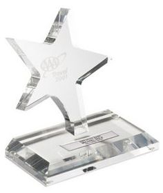 Custom Clear Dancing Star Award (5 1/2"x 6"x 3/4") Laser Engraved