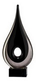 Custom Classic Clear & Black Raindrop Inspired Art Glass Award - 12 1/2