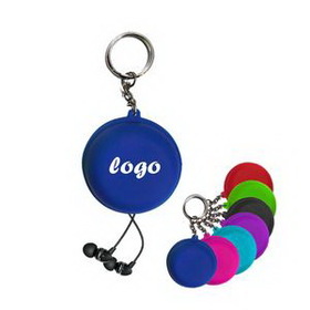 Custom Silicone Earbuds Winder Key Tag, 2 1/8" Diameter