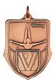 Custom 100 Series Stock Medal (Diving) Gold, Silver, Bronze