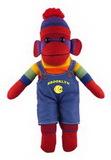 Custom Rainbow Sock Monkey (Plush) in Denim Overall 16