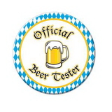 Custom Official Beer Tester Button, 3 1/2