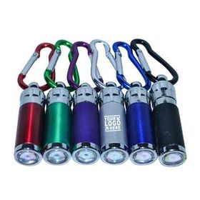 Custom Mini LED Flashlight With Carabiner, 2 1/3" L x 1" W