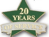 Custom 20 Years of Service Pin
