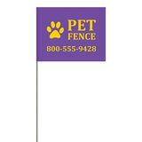 1-Color 4" X 5" Custom Vinyl Marking Flag With 18" Wire Staff