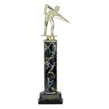 Custom Single Marbled Column Trophy w/Figure Mount (12