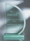 Custom Jade Glass Sail Waterfall Award (10 5/8