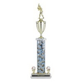 Custom Single Column Baseball Trophy w/Cup & 2 Sport Trims (22
