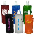 Custom Plastic foldable water bottle with sip thru lid, 22 oz, 10