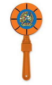 Basketball Clapper w/ Custom Printed Round Decal, 7" L