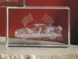 Custom 3D Race Car Optical Crystal Award (2