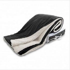 Blank Oversized Micro Mink Sherpa Blanket - Black, 60" W X 72" L