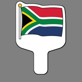 Custom Hand Held Fan W/ Full Color Flag Of South Africa, 7 1/2" W x 11" H