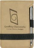 Custom Leatherette Notepad W/Pen. Band Closure