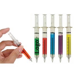 Custom Syringe Shape Ballpoint Pen, 5 1/3" L x 1/2" W