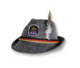 German Alpine Hat w/ Custom Shaped Faux Leather Icon