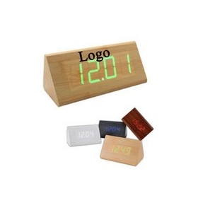 Custom Fashion LED Wooden Triangle Desktop Clock, 4 7/10" L x 3 1/10 " W x 3 1/10 " H