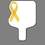 Custom Hand Held Fan W/ Full Color Yellow Awareness Ribbon, 7 1/2" W x 11" H, Price/piece