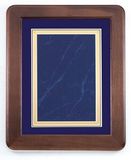 Blank Walnut Plaque w/ Blue Velour Background & Gold Edged Plate (12