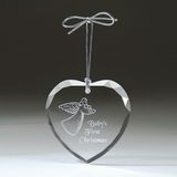 Custom Heart Shaped Crytal Ornament, 3