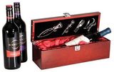 Custom Rosewood Single Wine Box & Tool Set, 14 1/4