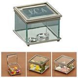 Custom Square Glass Box with Hinged Cover, 3.25