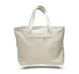 Custom Canvas Zipper Tote Bag (with Color Handles), 18