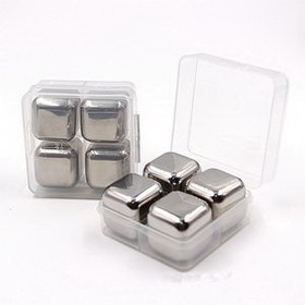 Custom Whisky Stainless Ice Cubes 4 Pieces/Set, 1" L x 1" W x 1" H