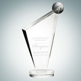 Custom Conception Golf Optical Crystal Award, 9 3/4