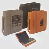 Custom Leatherette Book/Bible Cover w/Handle & Zipper, 6.75