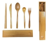 Custom Bamboo Canister Set: Includes 5 Non-Imprinted Utensils, 8.4