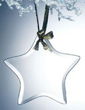 Custom Beveled Jade Glass Ornament - Star (Sandblasted), 3.75