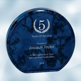 Custom Blue Marble Aurora Acrylic Award (Small), 3 1/2
