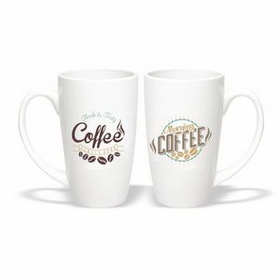 Coffee mug, 19 oz. White Caf&#252 Mug, Ceramic Mug, Personalised Mug, Custom Mug, Advertising Mug, 5.875" H x 3.5" Diameter x 2.375" Diameter