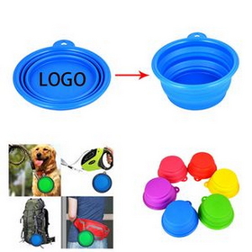 Custom Collapsible Silicone Pet Bowl, 5 1/8" D x 2 1/4" H