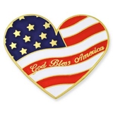 Blank Heart Shaped Flag Pin, 1