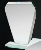 Custom Jade Glass Trapezoid Award w/ Beveled Edge (6.75