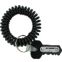 PacificLine Custom Stretchable Wrist Coil W/ Key Shaped Tag Key Chain, Screen Printed, 1 1/2