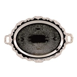 Custom Black/ Silver Plated Brass Footed Melon Tray (30