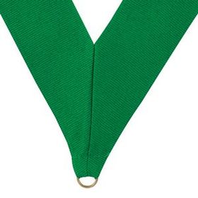 Blank Green Grosgrain Imported V Neck Ribbon - Medal Holder (30"x1 3/8")