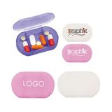 Custom 3 Compartments Plastic Mini Ellipse Pill Case, 2.36
