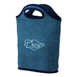 Custom Venti Denim-Neoprene Lunch Bag, 10" W x 12" H x 3.25" D