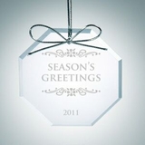Custom Premium Octagon Clear Glass Ornament Award, 3 1/2