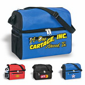 Cooler Bag, 6 Can Dual Compartment Insulated Bag, Dual Duty, Custom Logo Cooler, Personalised Cooler, 11" L x 9.5" W x 6" H