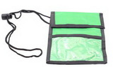 Blank Green Neck Wallet Event Badge Holder Pouch, 5