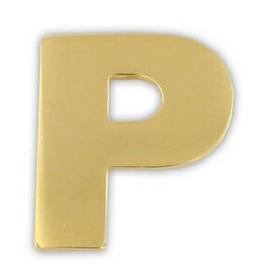 Blank Gold P Pin, 3/4" W