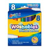 Blank 8 Pack Washable Broadline Markers - Assorted Colors - Made In The Usa
