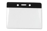 Custom Horizontal Top Load Color Bar Badge Holder - Black, 3.75