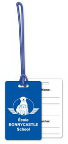 Custom Write-On Luggage Tags .020 Plastic 2.13"x3.38" in Spot Colors with 6" Loop